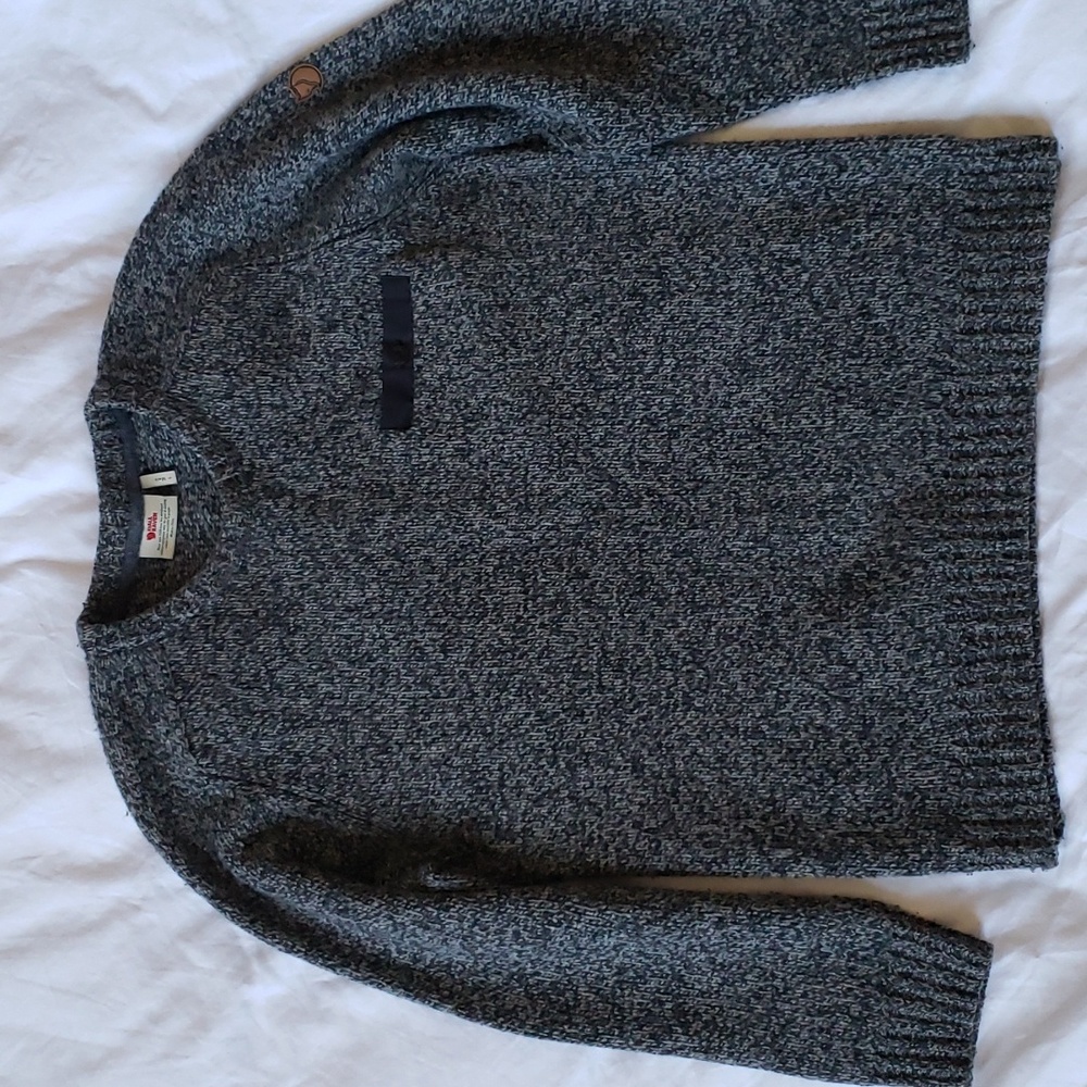 Fjallraven Lada Roundneck Wool Sweater Marled Grey Large